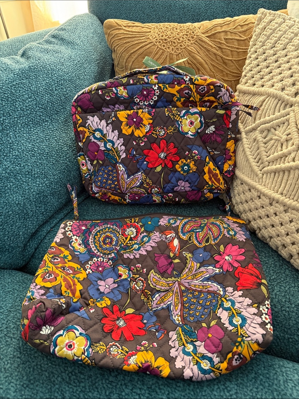 Vera Bradley Quilted Floral Travel Toiletries and Cosmetics Bags Multicolour